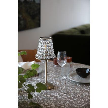 Markslöjd 109125 - LED polnilna namizna svetilka na dotik z zatemnitvijo LIORA 1xE14/2W/2000 mAh medenina