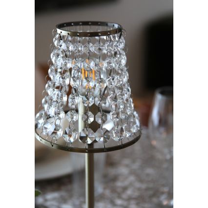 Markslöjd 109125 - LED polnilna namizna svetilka na dotik z zatemnitvijo LIORA 1xE14/2W/2000 mAh medenina