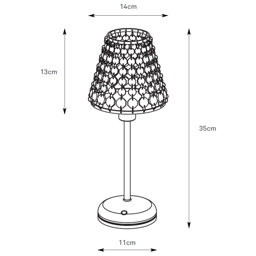 Markslöjd 109125 - LED polnilna namizna svetilka na dotik z zatemnitvijo LIORA 1xE14/2W/2000 mAh medenina
