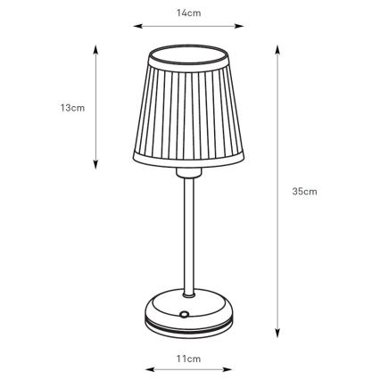 Markslöjd 109126 - LED zatemnjevalna polnilna namizna svetilka na dotik ANNO 1xE14/2W/2000 mAh bela/medenina