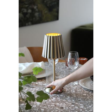 Markslöjd 109127 - LED zatemnjevalna polnilna namizna svetilka CELIA na dotik 1xE14/2W/2000 mAh iz medenine