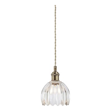 Markslöjd 109136 - Viseči lestenec na jeklenem lanku GOTA 1xE14/40W/230V premer 13 cm mesing/prozorno steklo