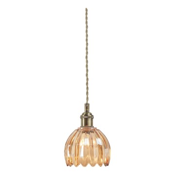 Markslöjd 109137 - Viseča svetilka na kablu GOTA 1xE14/40W/230V premer 13 cm dimna bež/medenina