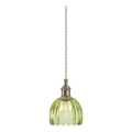 Markslöjd 109138 - Viseča svetilka na kablu GOTA 1xE14/40W/230V premer 13 cm dimljeno zelena/medenina