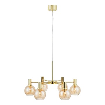 Markslöjd 109153 - Lestenec na kablu AMBRA 6xE14/40W/230V premer 75 cm zlata/dimno bež