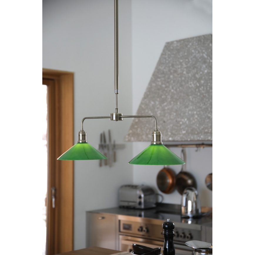 Markslöjd 109161 - Lestenec na drogu VELA 2xE27/60W/230V zelen/mesing