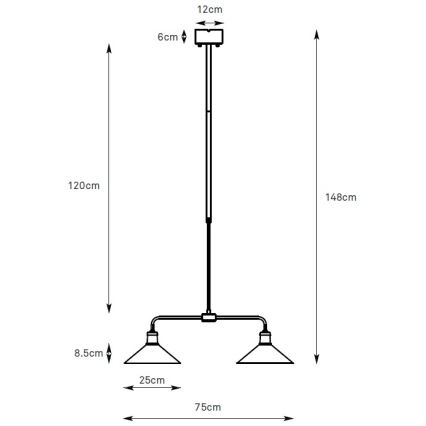 Markslöjd 109161 - Lestenec na drogu VELA 2xE27/60W/230V zelen/mesing