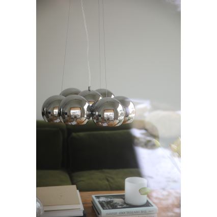 Markslöjd 109167 - Viseči lestenec na lanku CUPOLO 7xE14/40W/230V, premer 45 cm, sijajni krom