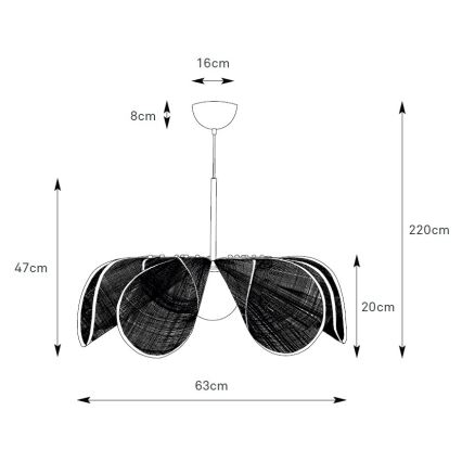 Markslöjd 109169 - Viseči lestenec na kablu STYRKA 1xE27/40W/230V, premer 63 cm, bež