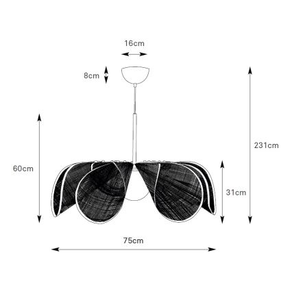 Markslöjd 109170 - Viseči lestenec STYRKA na kablu 1xE27/40W/230V, premer 75 cm, bež