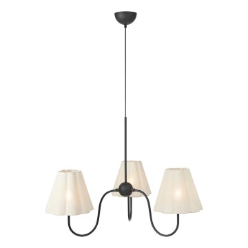 Markslöjd 109172 - Visilna svetilka na kablu VEYA 3xE14/40W/230V, premer 90 cm, lan/črna