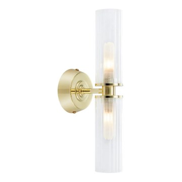 Markslöjd 109236 - Stenska svetilka za kopalnico RIMINI 2xG9/20W/230V IP44 medenina