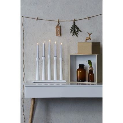 Markslöjd 702229 - Božični svečnik MASESKÄR 5xE10/3W/230V beli