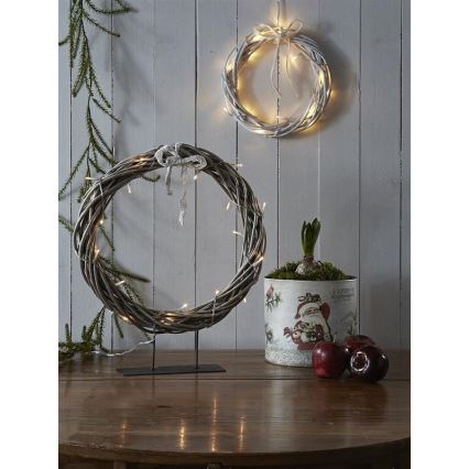 Markslöjd 703108 - Božični okrasek KILSTORP LED/1,2W/3xAA venec 35 cm siv
