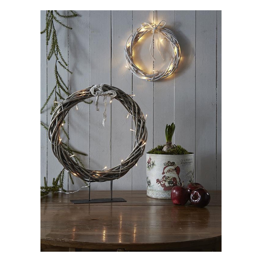 Markslöjd 703108 - Božični okrasek KILSTORP LED/1,2W/3xAA venec 35 cm siv