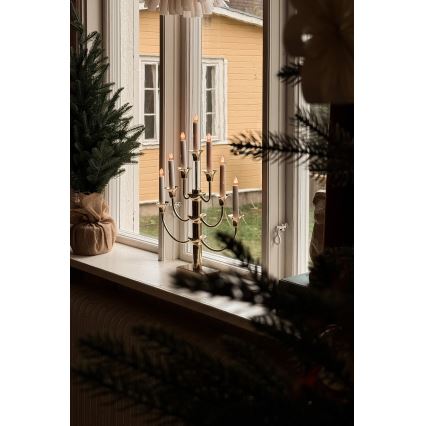 Markslöjd 704415 - Božični svečnik GYLLING 7xE10/3W/230V v zlati barvi