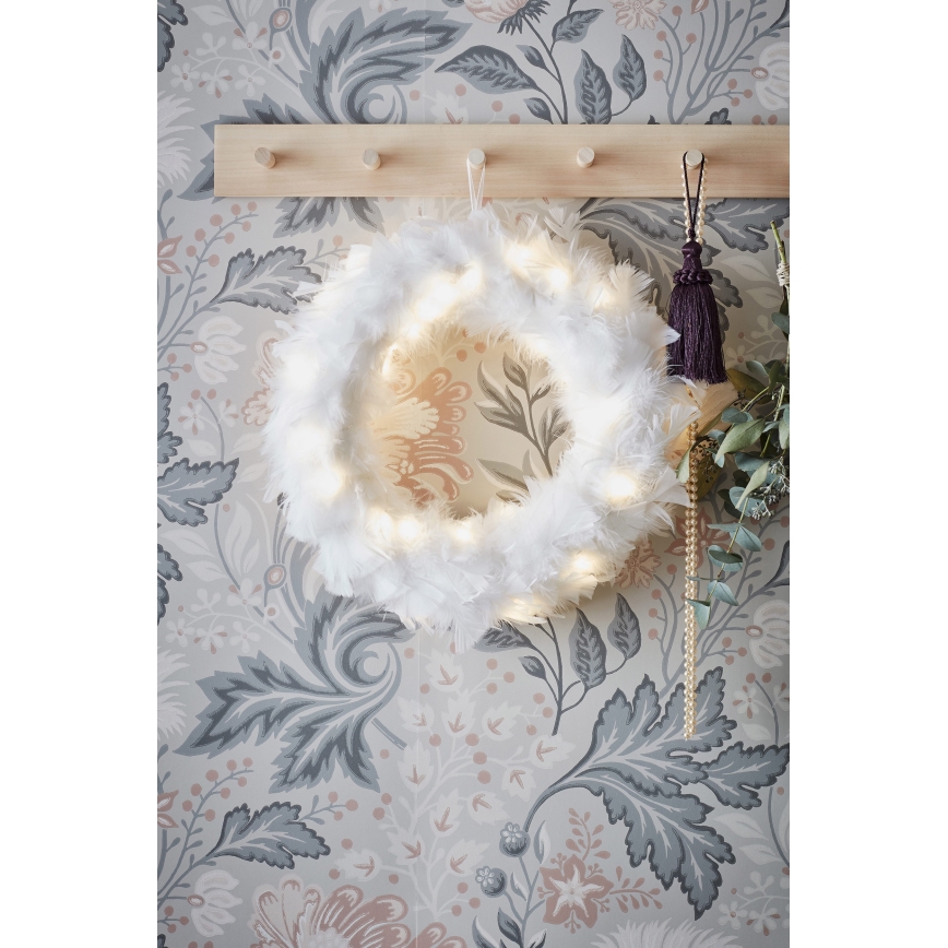 Markslöjd 705290 - LED Božični venec FEATHER LED/1,2W/3xAA pr. 35 cm
