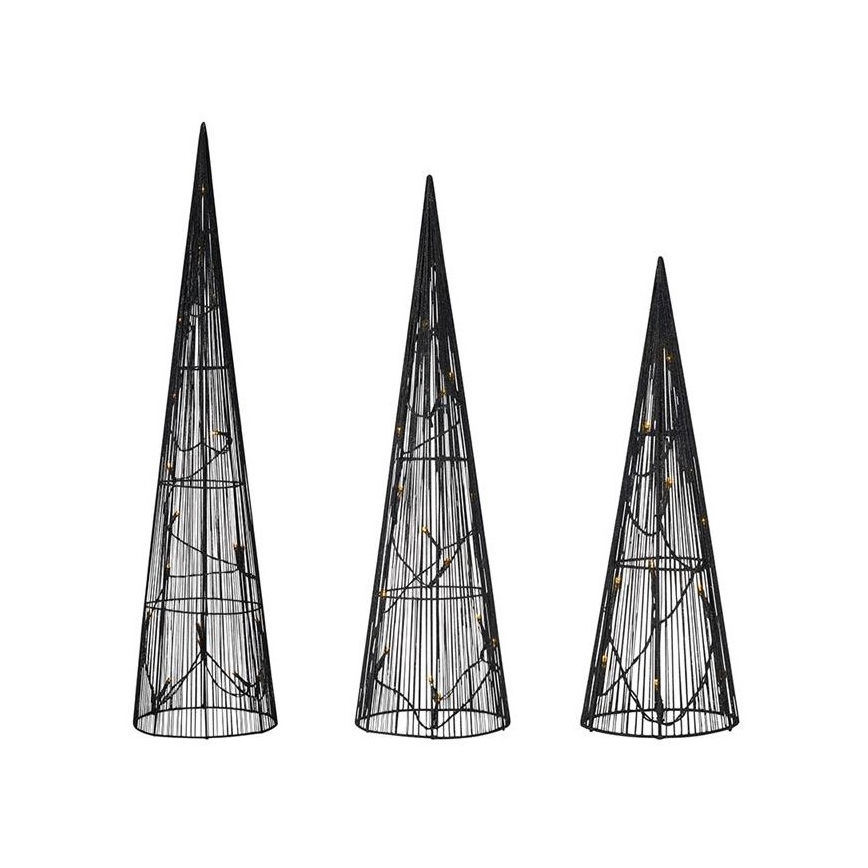 Markslöjd 705748 - SET 3x LED Božični okrasek DUNGE LED/2,7W/4,5V črna