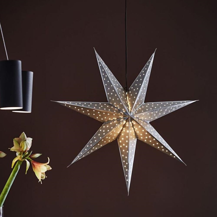 Markslöjd 705769 - Božična dekoracija GLITTER 1xE14/25W/230V pr. 45 cm srebrna