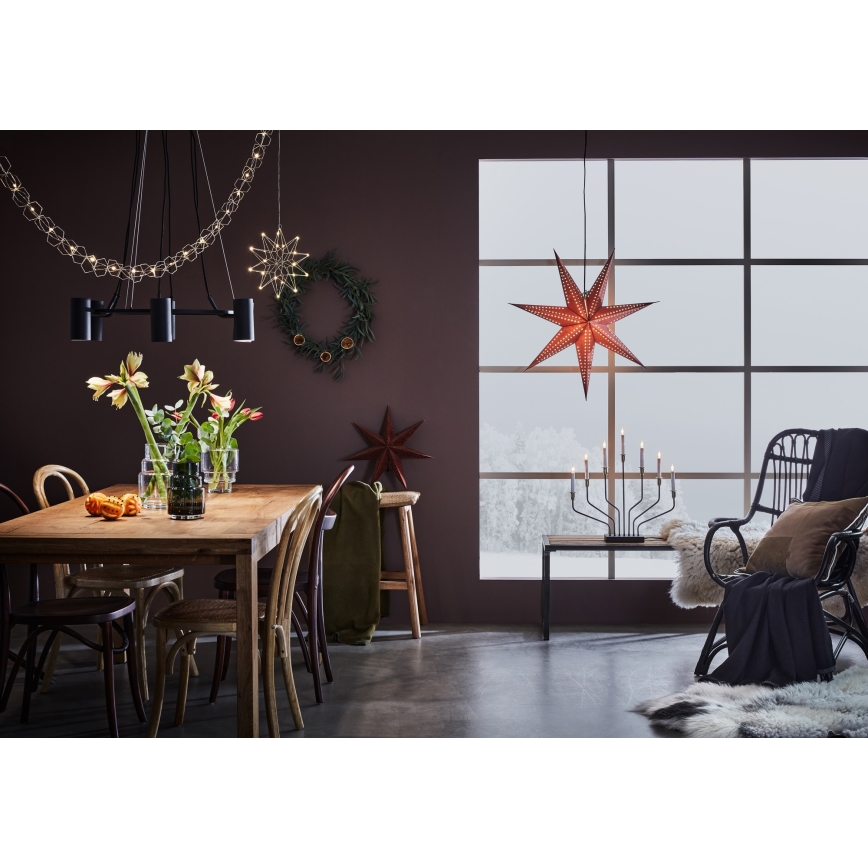 Markslöjd 705808 - Božična dekoracija EMBLA 1xE14/25W/230V pr. 75 cm rdeč