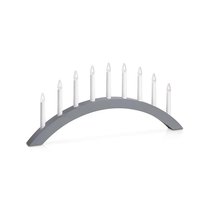 Markslöjd 705811 - Božični svečnik ATLE 9xE10/3W/230V siva