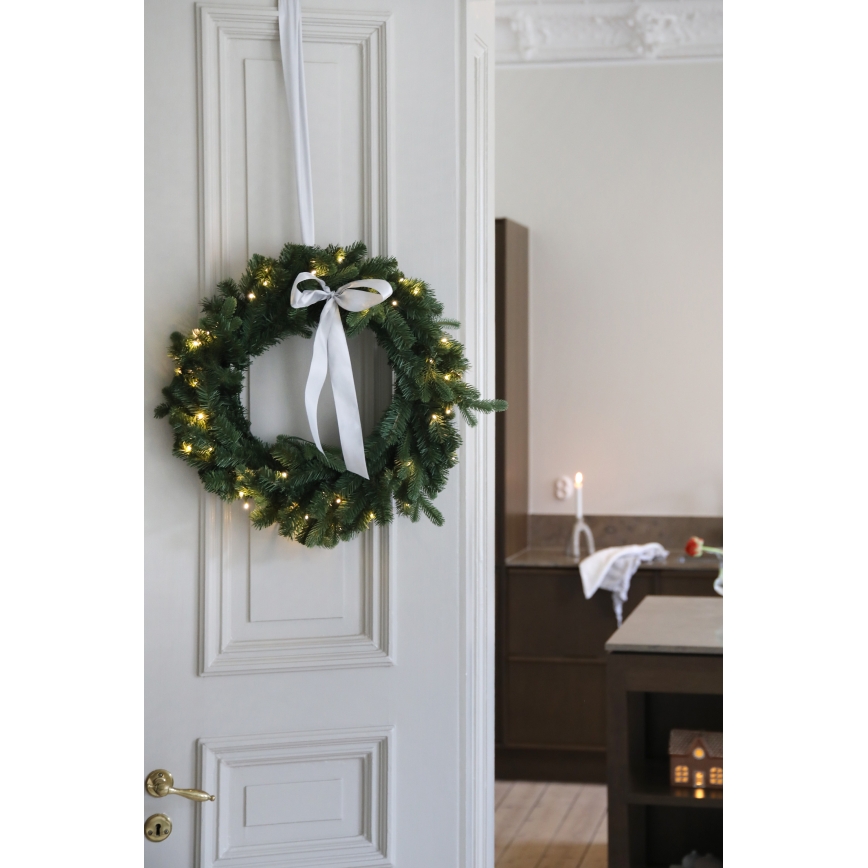 Markslöjd 706541 - LED zunanji božični venec VINTRA LED/3W/3xAA Ø 60 cm IP44 topla bela