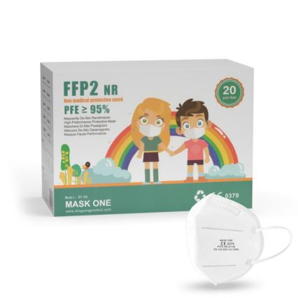 Mask One Zaščitna maska - otroška velikost FFP2 NR - CE 0370 bela 100 kom.