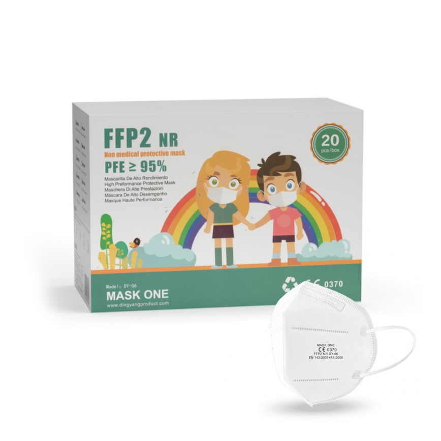 Mask One Zaščitna maska - otroška velikost FFP2 NR - CE 0370 bela 100 kom.