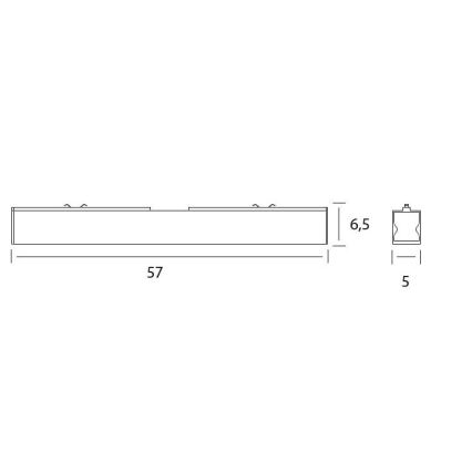 MAXLIGHT C0190 - LED Stropna svetilka LINEAR LED/18W/230V 57 cm črna