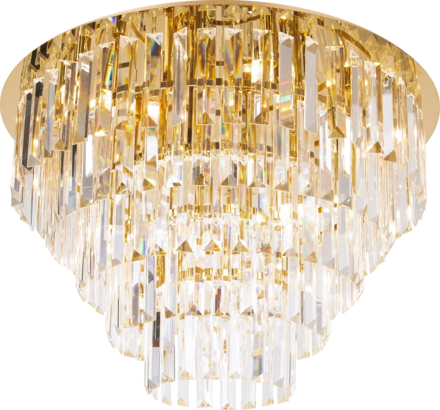 MAXLIGHT C0206 - Stropna svetilka MONACO 15xG9/40W/230V pr. 60 cm zlata
