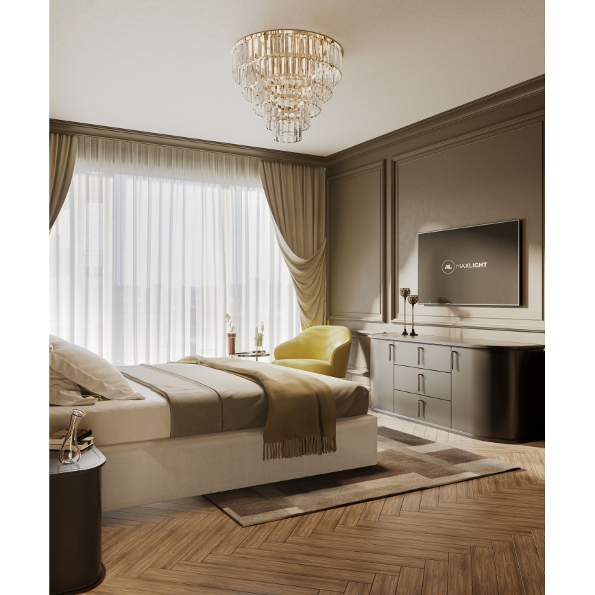 MAXLIGHT C0224 - Stropna svetilka MONACO 16xG9/40W/230V pr. 80 cm zlata