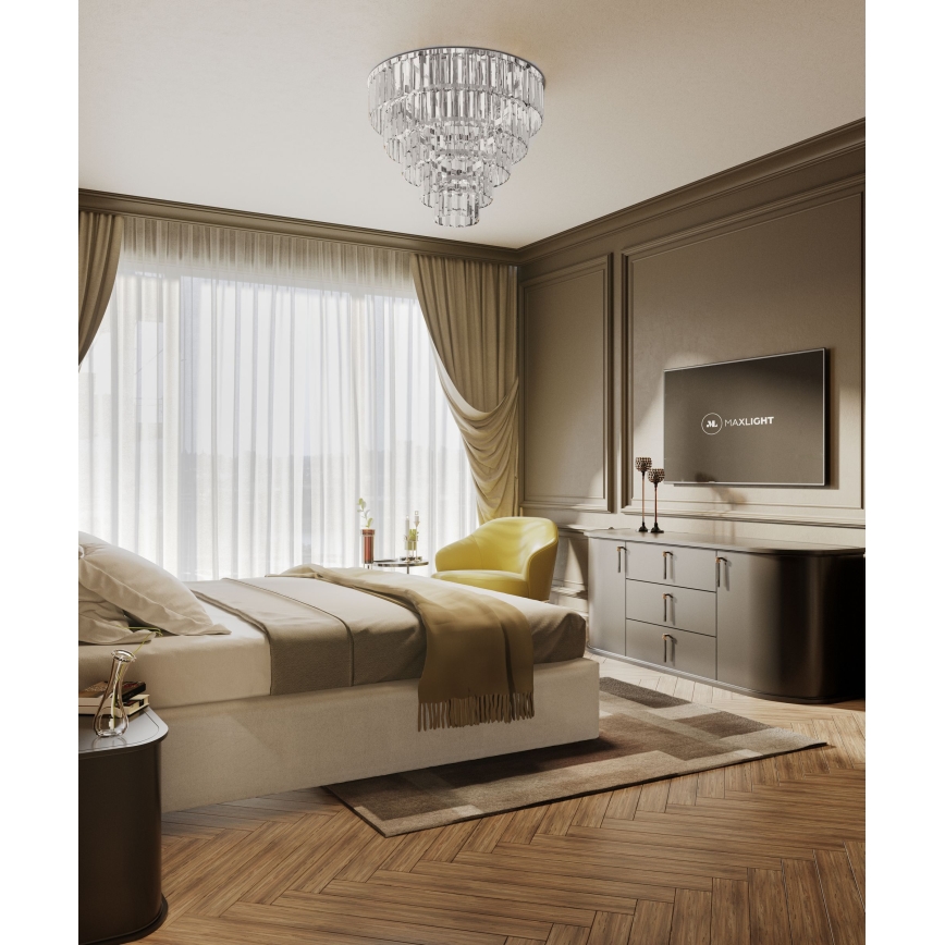 MAXLIGHT C0225 - Stropna svetilka MONACO 16xG9/40W/230V pr. 80 cm sijajni krom