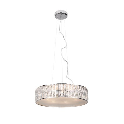 MAXLIGHT P0236 - Lestenec na vrvici DIAMANTE 5xG9/42W/230V pr. 38 cm sijajni krom