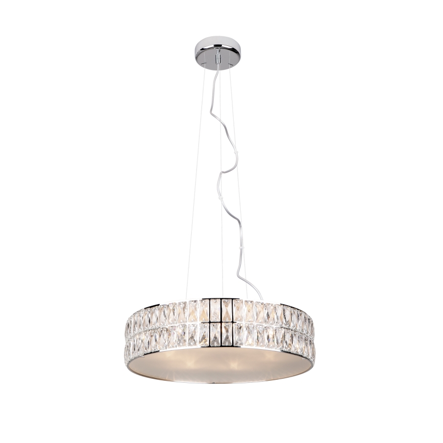 MAXLIGHT P0236 - Lestenec na vrvici DIAMANTE 5xG9/42W/230V pr. 38 cm sijajni krom