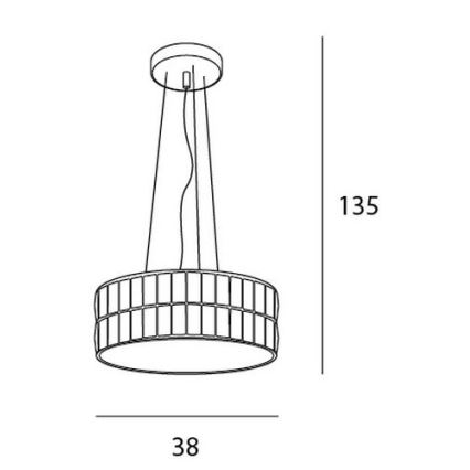 MAXLIGHT P0236 - Lestenec na vrvici DIAMANTE 5xG9/42W/230V pr. 38 cm sijajni krom
