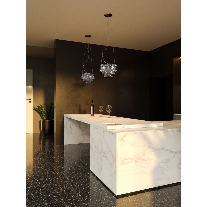 MAXLIGHT P0259 - Lestenec na vrvici MONACO 9xG9/40W/230V pr. 42 cm sijajni krom
