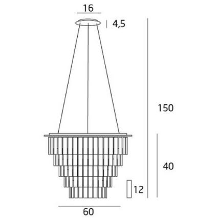 MAXLIGHT P0260 - Lestenec na vrvici MONACO 15xG9/40W/230V pr. 60 cm sijajni krom