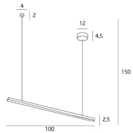 MAXLIGHT P0310 - LED Lestenec na vrvici TRIO LED/12W/230V črna