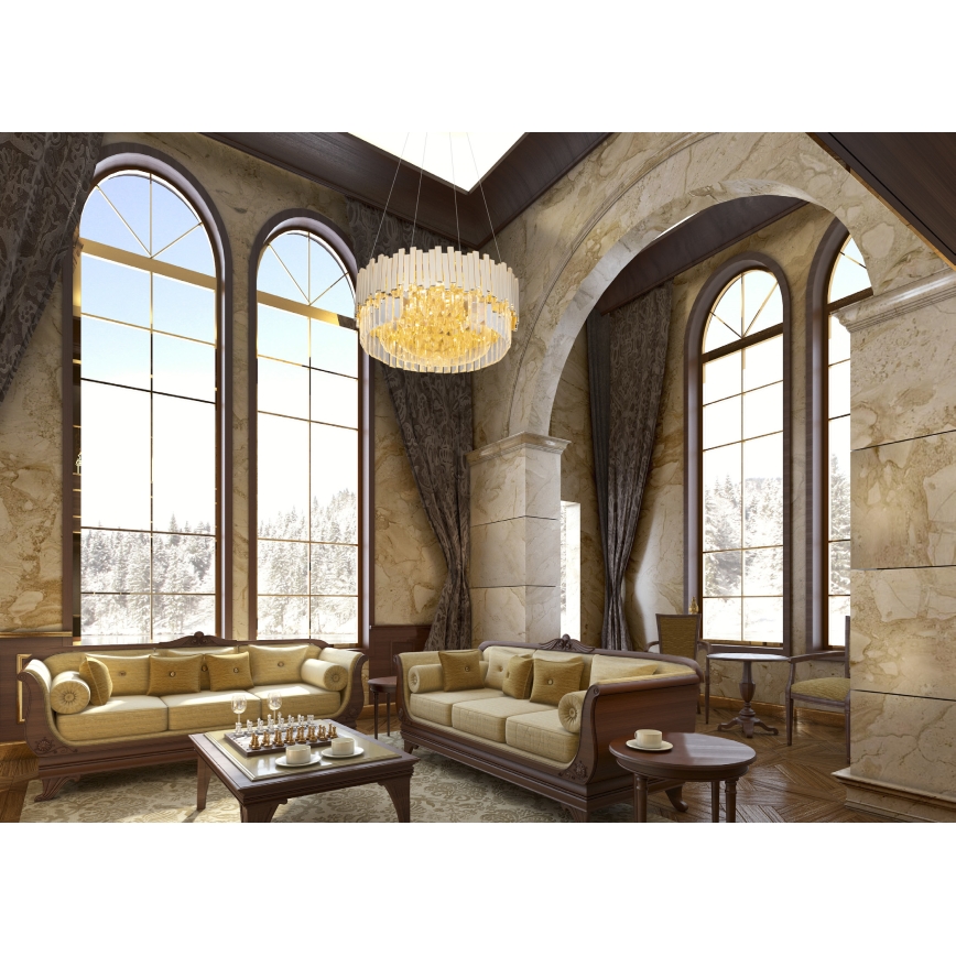 MAXLIGHT P0368 - Lestenec na vrvici TREND 8xE14/40W/230V pr. 45 cm zlata