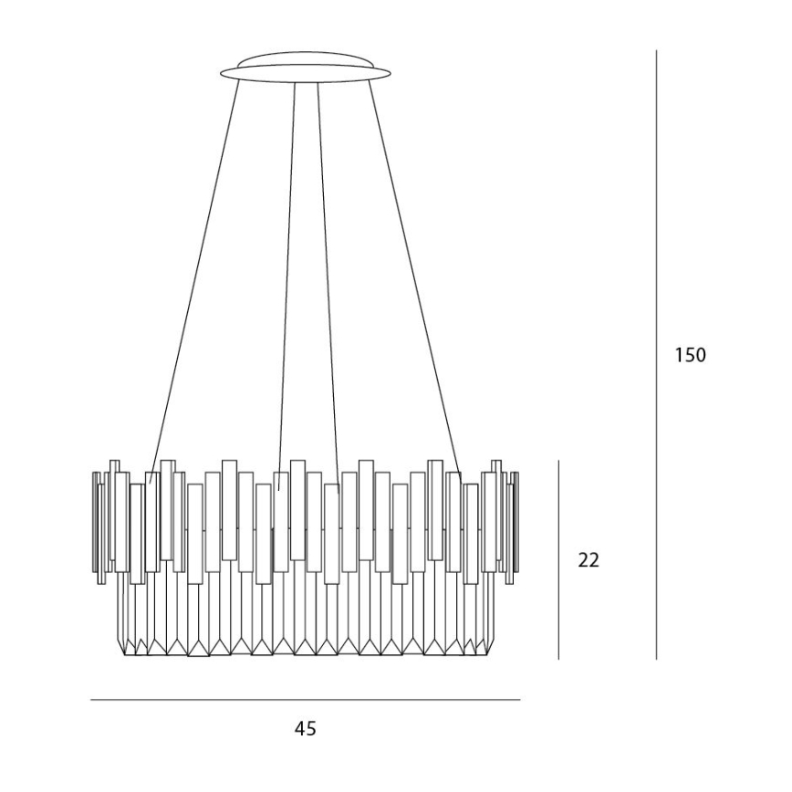 MAXLIGHT P0368 - Lestenec na vrvici TREND 8xE14/40W/230V pr. 45 cm zlata