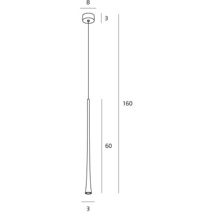 MAXLIGHT P0373 - LED Lestenec na vrvici KAVA LED/7W/230V pr. 3 cm črna