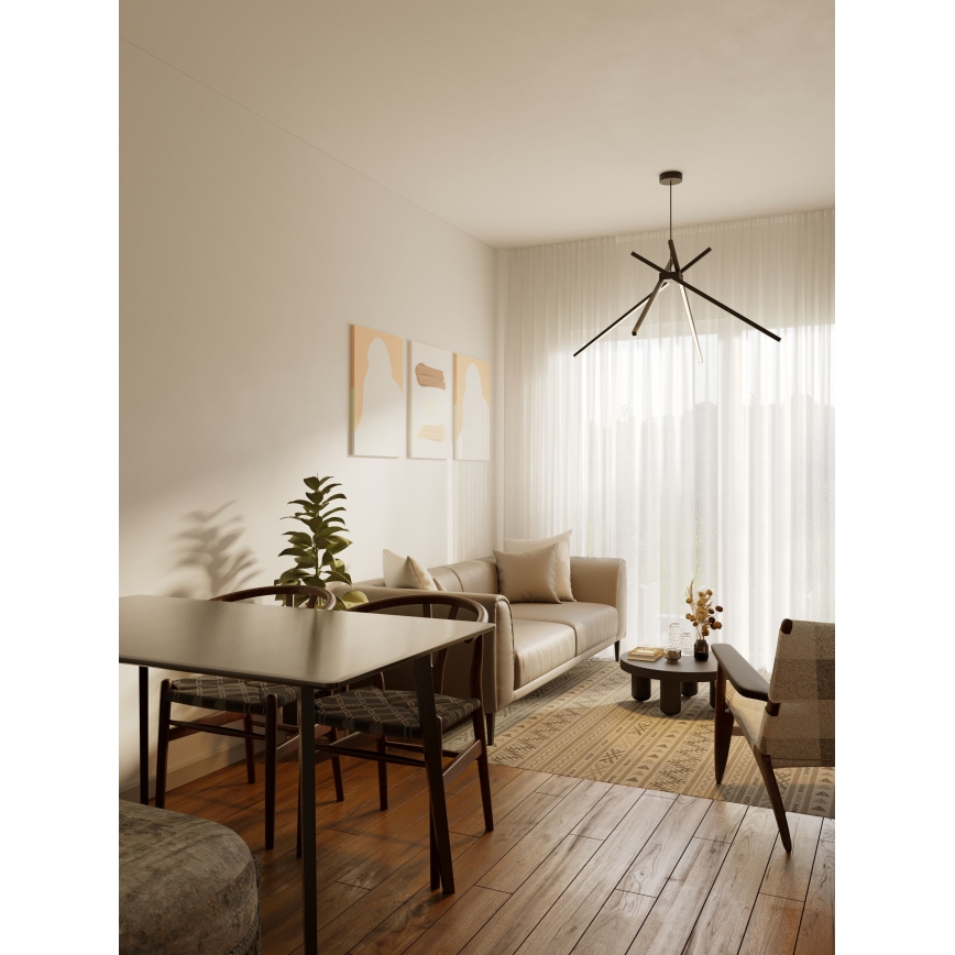 MAXLIGHT P0412 - LED Lestenec na vrvici PAJEK LED/33W/230V črna