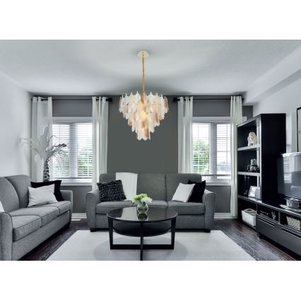 MAXLIGHT P0417 - Lestenec na verigi ARWENA 7xE14/40W/230V pr. 50 cm zlata