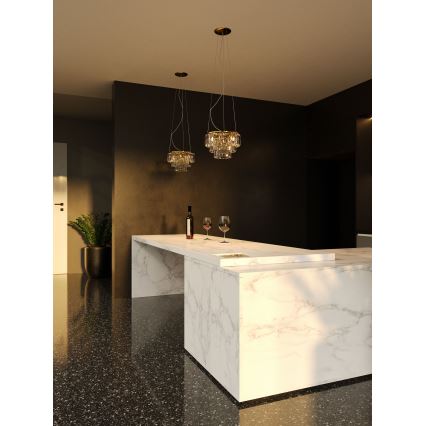 MAXLIGHT P0423 - Lestenec na vrvici MONACO 9xG9/40W/230V pr. 42 cm zlata