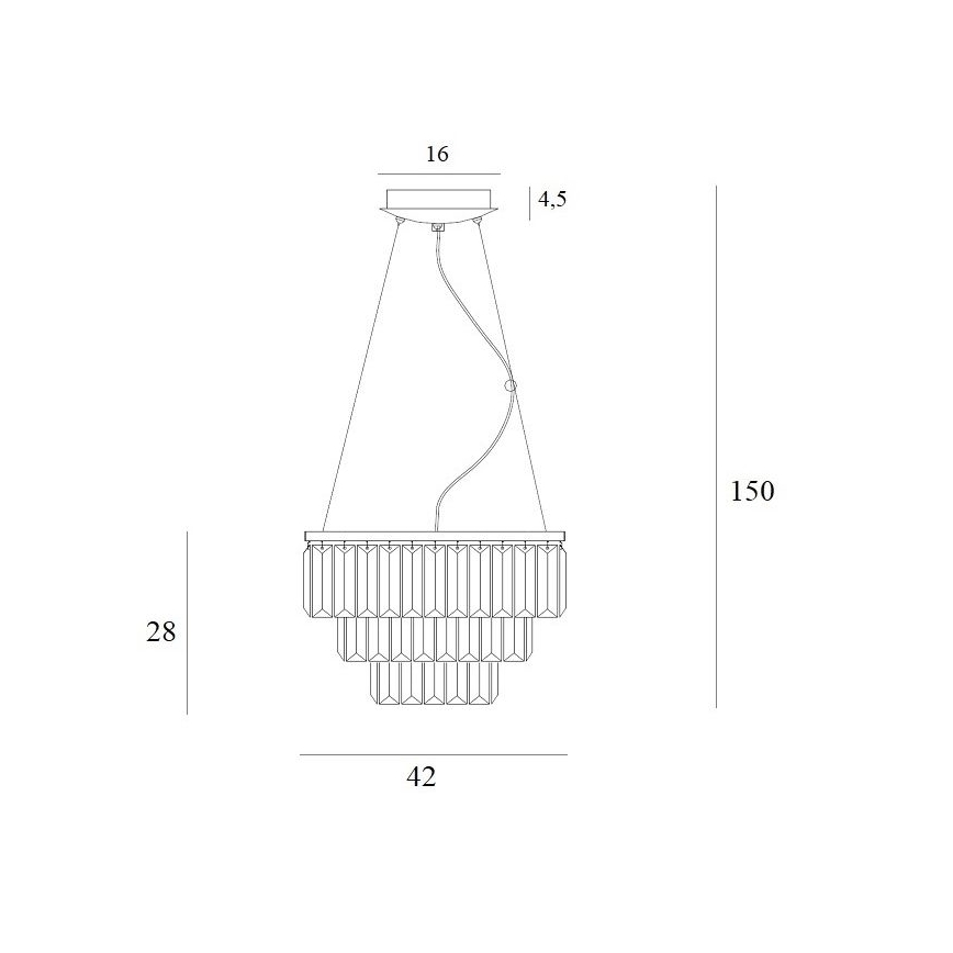 MAXLIGHT P0423 - Lestenec na vrvici MONACO 9xG9/40W/230V pr. 42 cm zlata