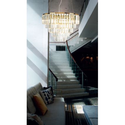 MAXLIGHT P0424 - Lestenec na vrvici MONACO 15xG9/40W/230V pr. 60 cm zlata