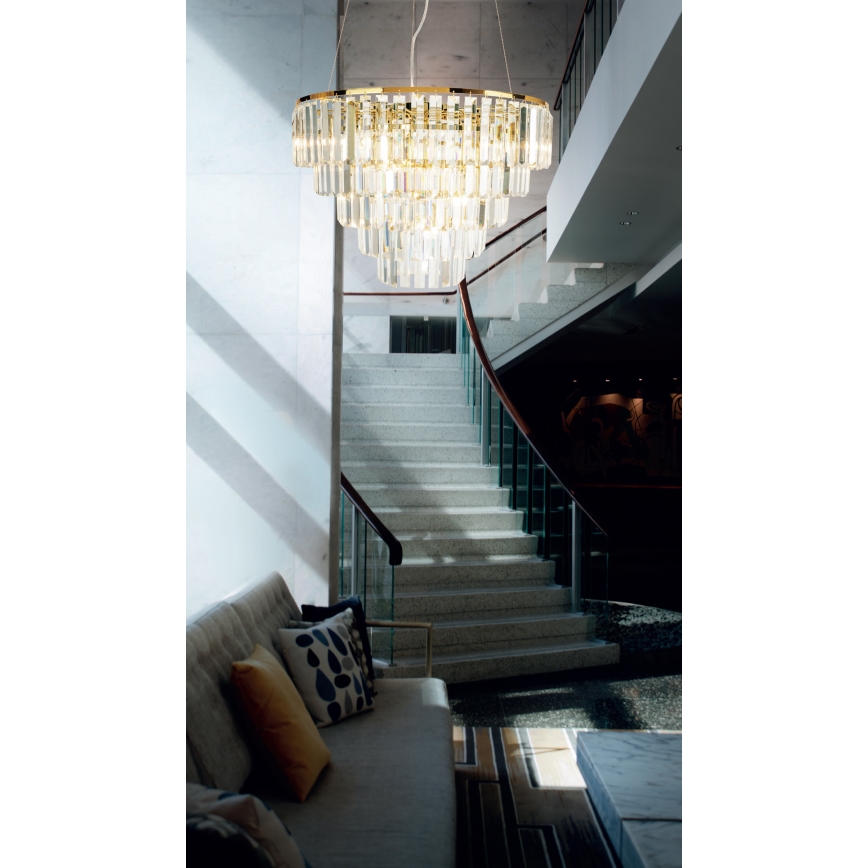 MAXLIGHT P0424 - Lestenec na vrvici MONACO 15xG9/40W/230V pr. 60 cm zlata