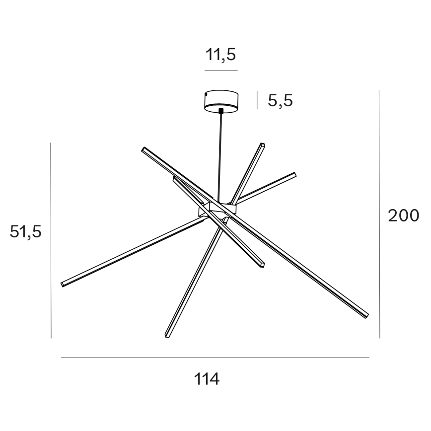 MAXLIGHT P0457 - LED Lestenec na vrvici PAJEK LED/33W/230V zlata