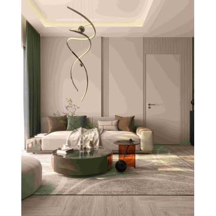 MAXLIGHT P0482D - LED Zatemnitveni lestenec na vrvici RITZ LED/100W/230V pr. 60 cm CRI 90 sijajni krom