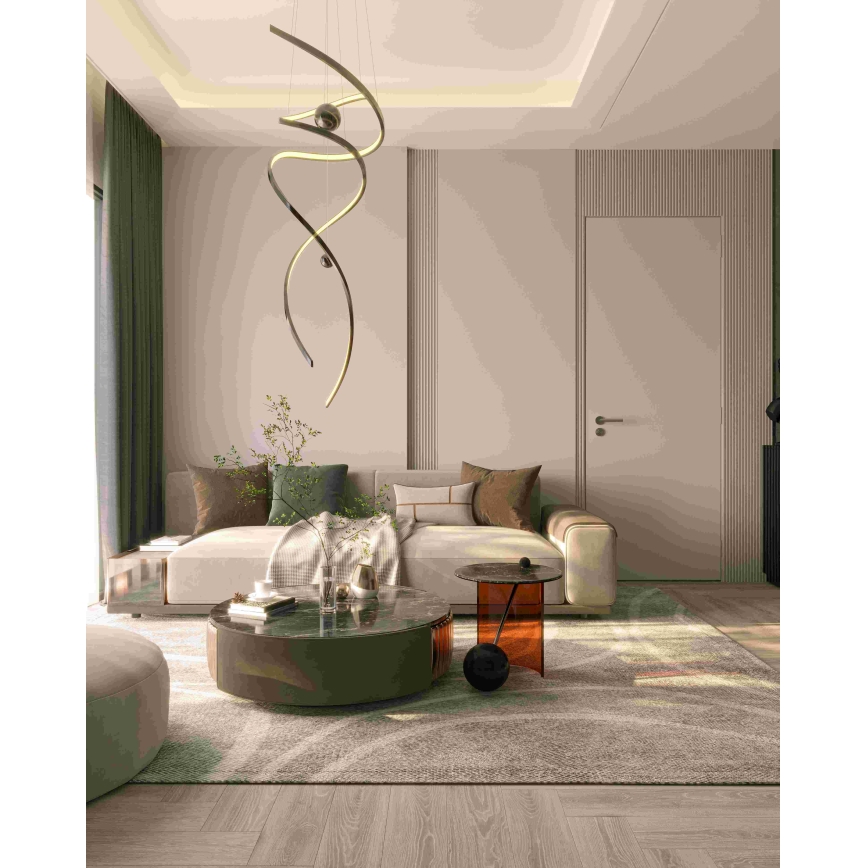 MAXLIGHT P0482D - LED Zatemnitveni lestenec na vrvici RITZ LED/100W/230V pr. 60 cm CRI 90 sijajni krom